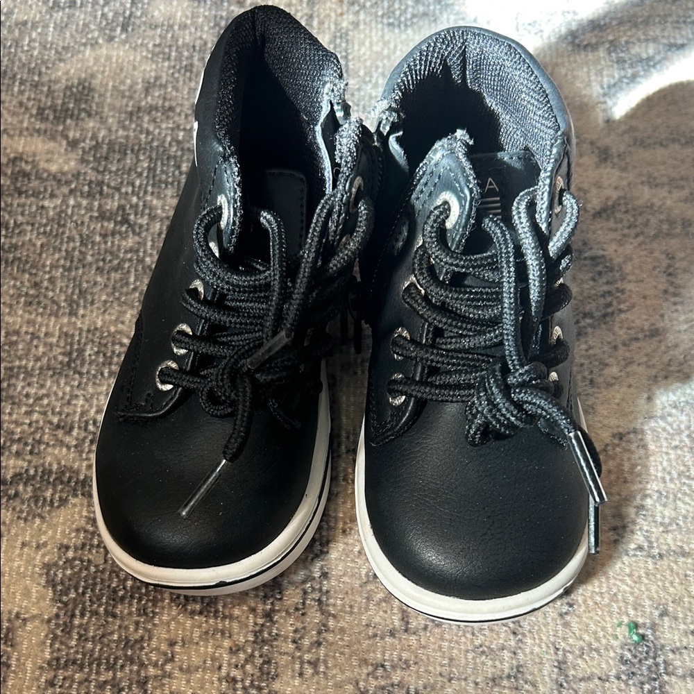 Black Nautical Kids Shoes